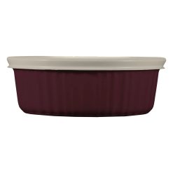 Corelle Durable Dinnerware French Colors 24-ounce Baking Dish with Lid, Cabernet
