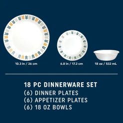 Alternative view of Corelle Durable Dinnerware Anders 18-piece Dinnerware Set, Service for 6