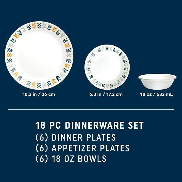 Corelle Durable Dinnerware Anders 18-piece Dinnerware Set, Service for 6 - Image 2