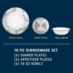 Alternative view of Corelle Durable Dinnerware Odisha 18-piece Dinnerware Set, Service for 6
