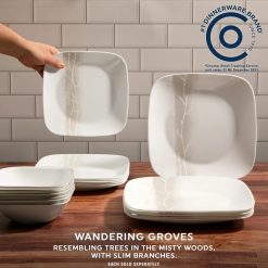 Alternative view of Corelle Durable Dinnerware Square Wandering Grove 9 Salad Plate