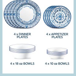 Alternative view of Corelle Durable Dinnerware Portofino 16-piece Dinnerware Set, Service for 4