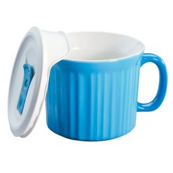 Corelle Durable Dinnerware 20-ounce Light Blue Meal Mug? with Vented Lid