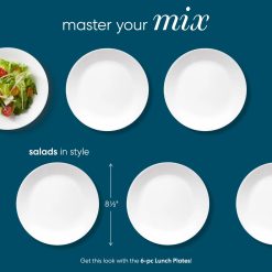 Alternative view of Corelle Durable Dinnerware Winter Frost White 8.5 Salad Plates, 6-pack