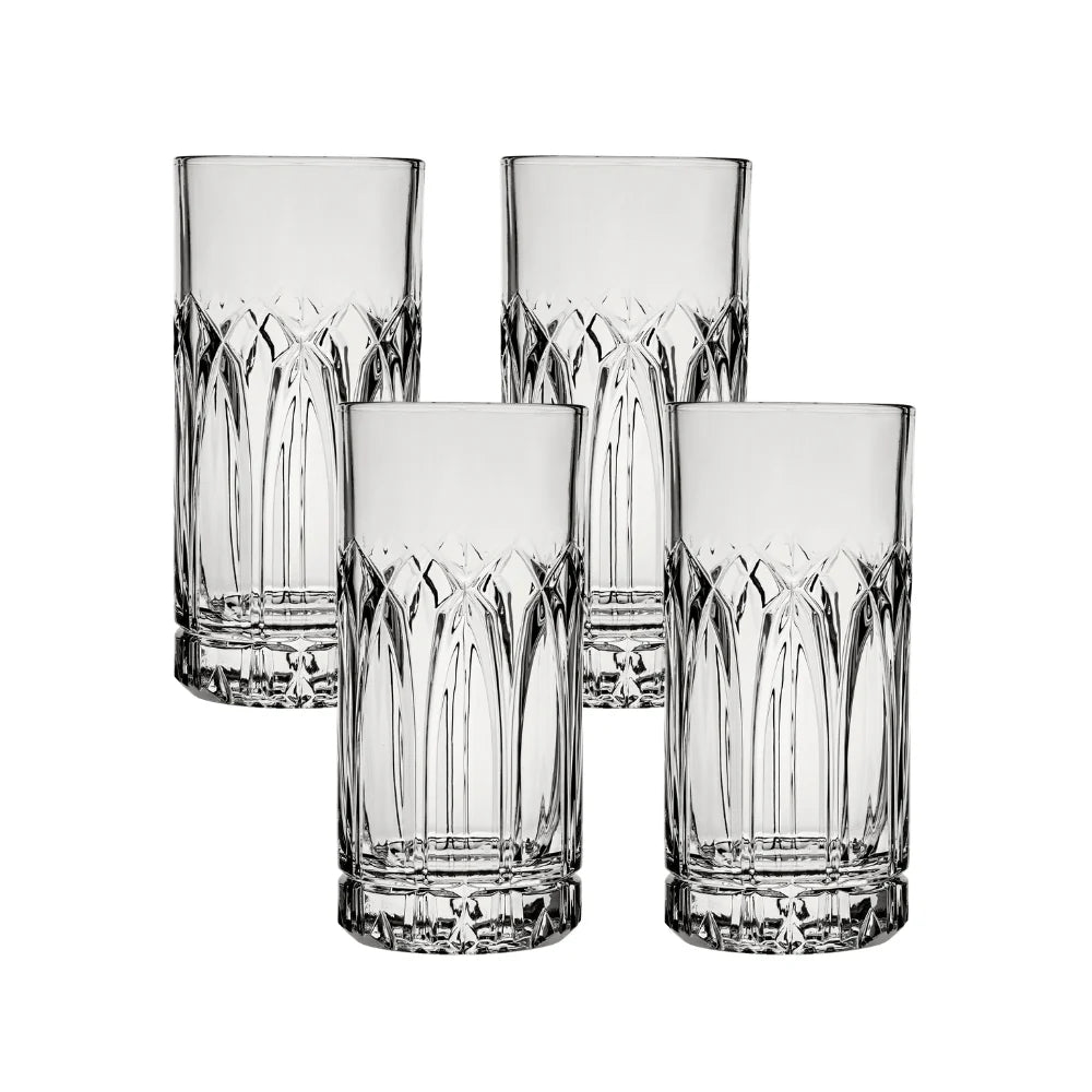 Corelle Durable Dinnerware ware Traze PST Highball Glasses (4-Pieces), 12-ounce, Dishwasher Safe
