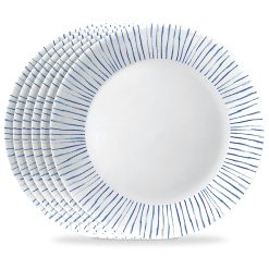 Corelle Durable Dinnerware Botanical Stripes 10.25 Dinner Plate, 6 pack