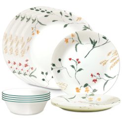 Corelle Durable Dinnerware Wildflower Scatter 12-piece Dinnerware Set, Service for 4
