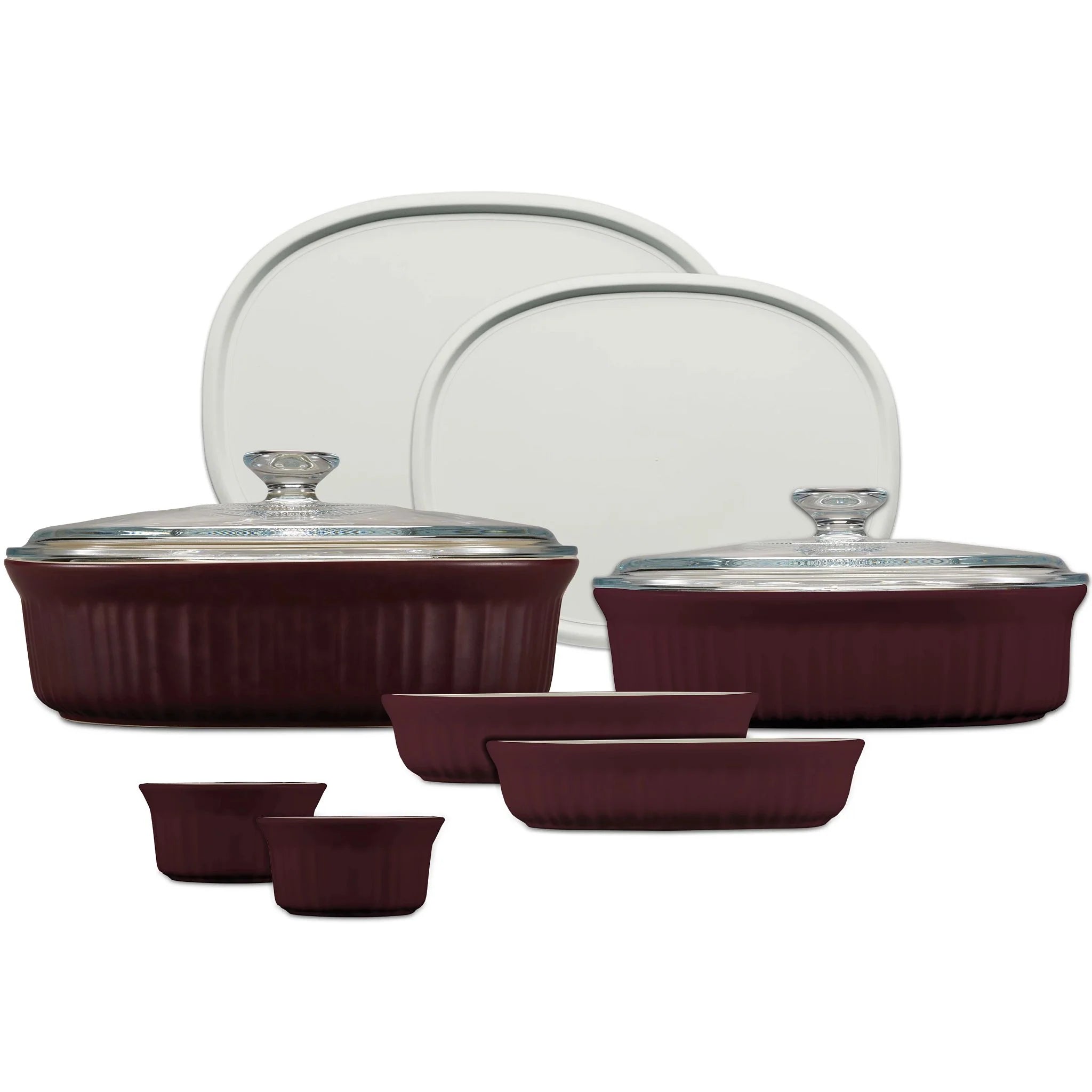 Corelle Durable Dinnerware French Colors 10-piece Bakeware Set, Cabernet