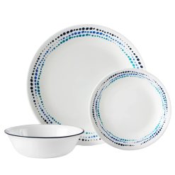 Corelle Durable Dinnerware Ocean Blues 12-piece Dinnerware Set, Service for 4