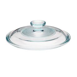 Corelle Durable Dinnerware French White Fluted Glass Lid for 1.5-quart Round Baking Dish