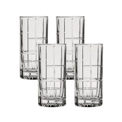 Corelle Durable Dinnerware Traze FTR Highball Glasses (4-Pieces), 12-ounce, Dishwasher Safe
