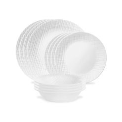 Corelle Durable Dinnerware Linen Weave 12-piece Dinnerware Set, Service for4