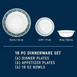 Alternative view of Corelle Durable Dinnerware Penelope 18-piece Dinnerware Set, Service for 6