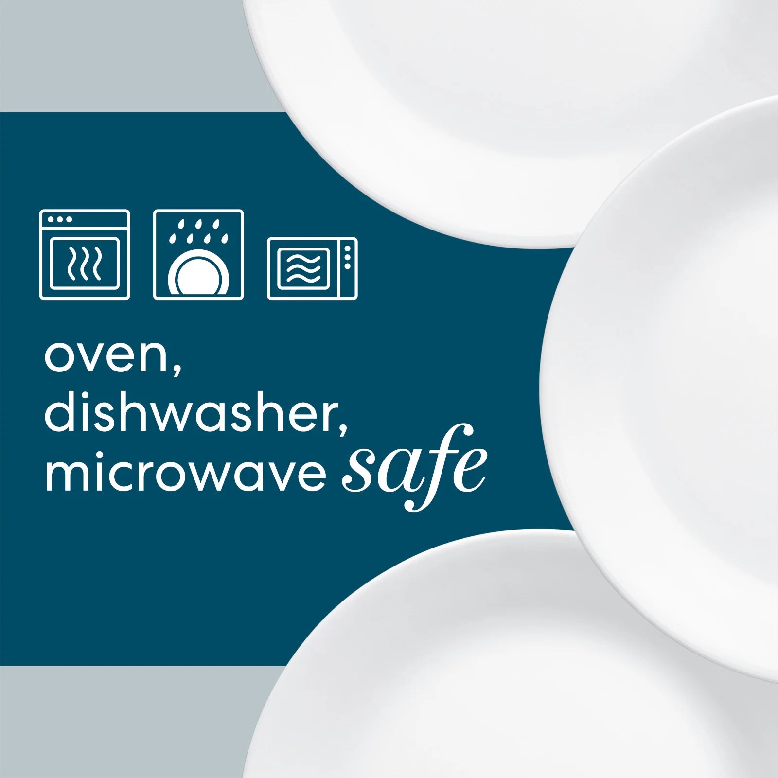 Corelle Durable Dinnerware Square Splendor 10.5 Dinner Plates, 6-pack - Image 2