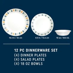 Alternative view of Corelle Durable Dinnerware Anders 12-piece Dinnerware Set, Service for 4