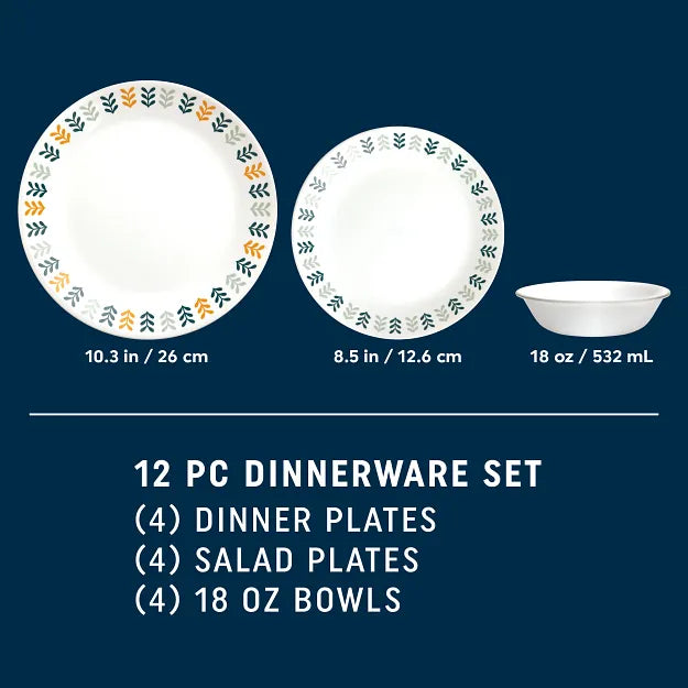 Corelle Durable Dinnerware Anders 12-piece Dinnerware Set, Service for 4 - Image 2