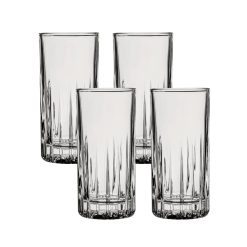 Corelle Durable Dinnerware Traze PRE Highball Glasses (4-Pieces), 12-ounce, Dishwasher Safe