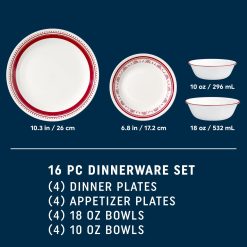 Alternative view of Corelle Durable Dinnerware Sadie 16-piece Dinnerware Set, Service for 4