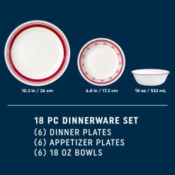 Alternative view of Corelle Durable Dinnerware Sadie 18-piece Dinnerware Set, Service for 6