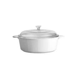 Corelle Durable Dinnerware Just White 0.8-Liter Casserole with Cover