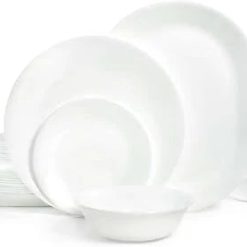 Corelle Durable Dinnerware Winter Frost White 38-piece Dinnerware Set, Service for 12