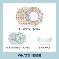 Alternative view of Corelle Durable Dinnerware Global Collection Terracotta Dreams 18-piece Dinnerware Set, Service for 6