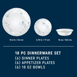 Alternative view of Corelle Durable Dinnerware Chambord 18-piece Dinnerware Set, Service for 6
