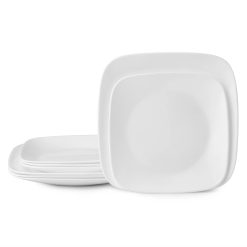 Corelle Durable Dinnerware Boutique Vivid White 8-piece Dinnerware Set, Service for 4