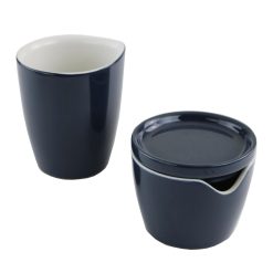Corelle Durable Dinnerware Midnight Blue Cream and Sugar Set
