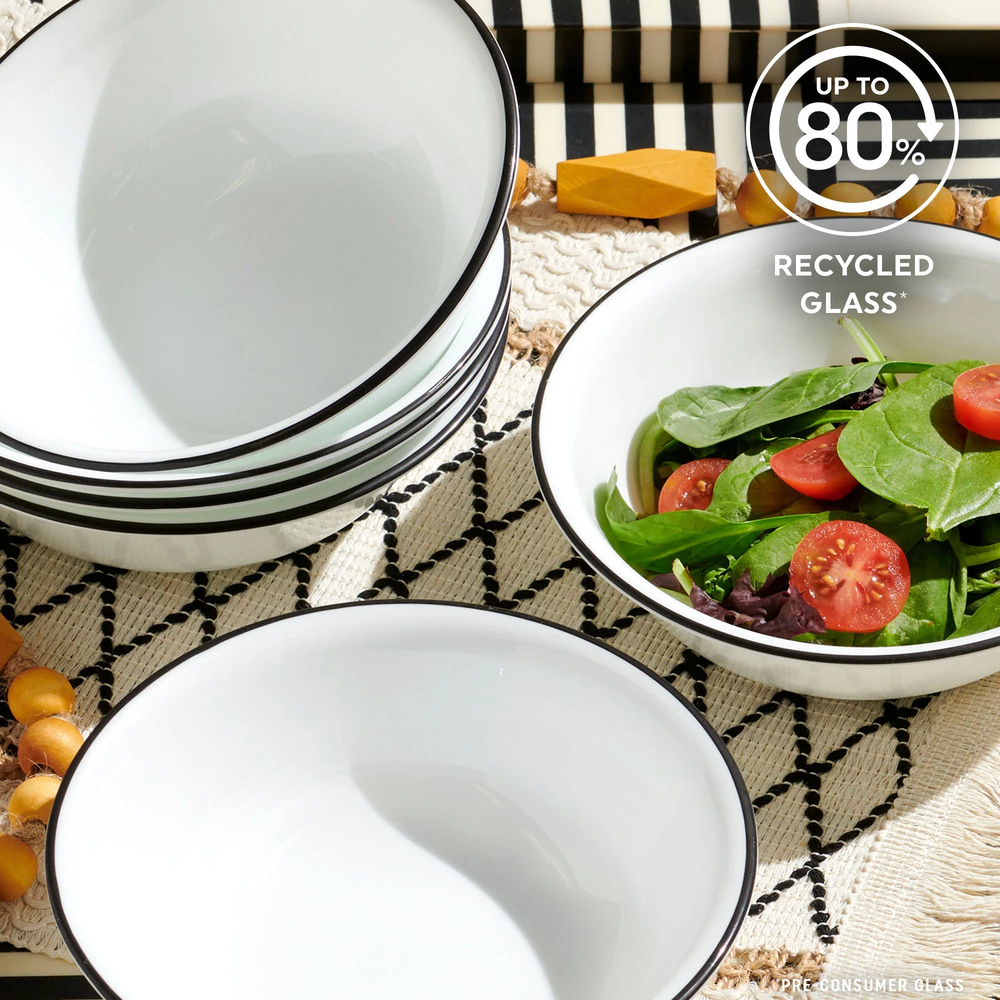 Corelle Durable Dinnerware Delicate Grid 18-piece Dinnerware Set, Service for 6 - Image 9