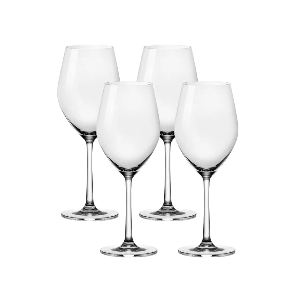Corelle Durable Dinnerware Sondria White Wine Glasses (4-pieces), 14-ounce, Dishwasher Safe