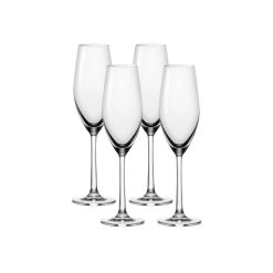 Corelle Durable Dinnerware Sondria Champagne Flute Glasses (4-pieces), 7.25-ounce, Dishwasher Safe
