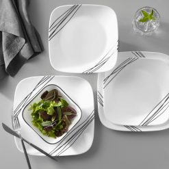 Alternative view of Corelle Durable Dinnerware Square Simple Sketch 18-piece Dinnerware Set, Service for 6