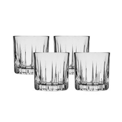Corelle Durable Dinnerware Traze PRE Rocks Glasses (4-Pieces), 12-ounce, Dishwasher Safe