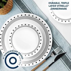 Alternative view of Corelle Durable Dinnerware City Block 18-piece Mugless Dinnerware Set, Service for 6