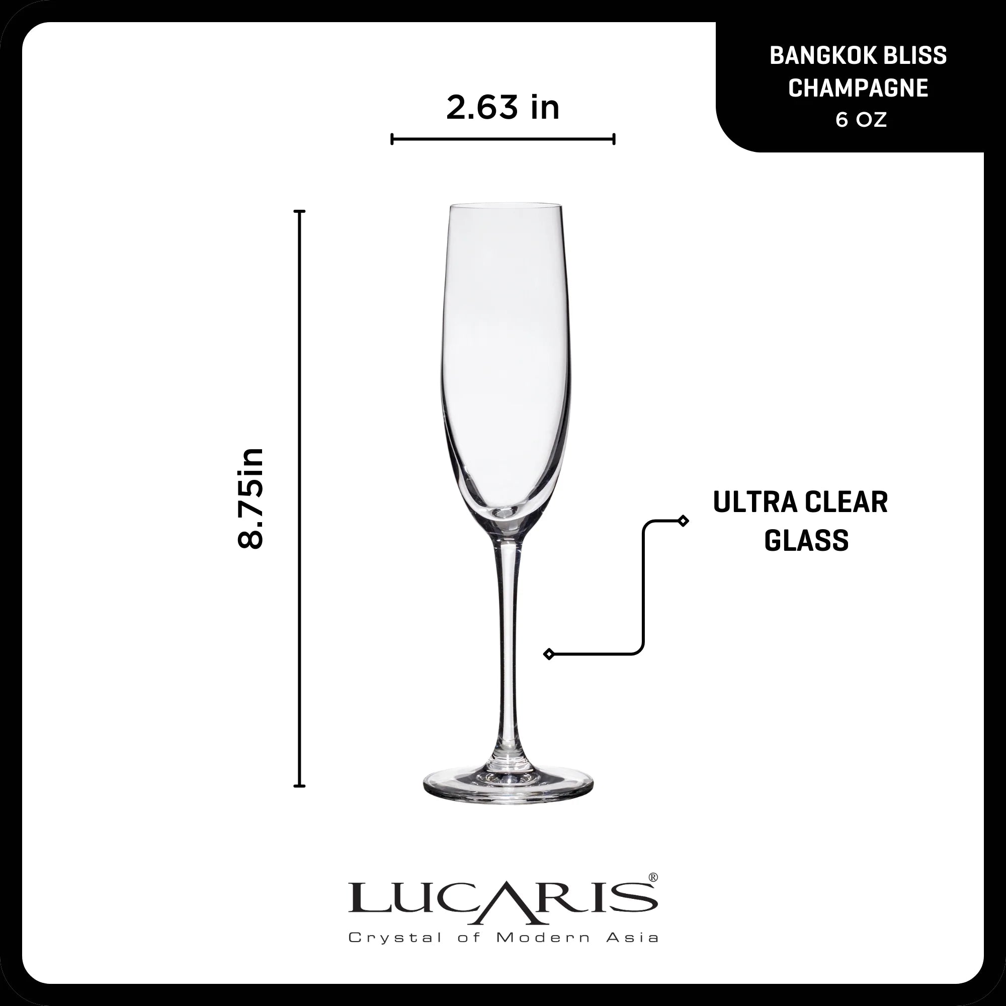 Corelle Durable Dinnerware Bangkok Bliss Champagne Flute Glasses (4-Pieces), 6-ounce, Dishwasher Safe, Lead-free Crystalline - Image 3