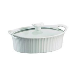 Corelle Durable Dinnerware French White 1.5-quart Oval Casserole Dish with Lid