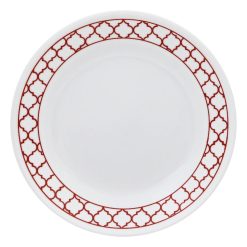 Corelle Durable Dinnerware Crimson Trellis 6.75 Appetizer Plate