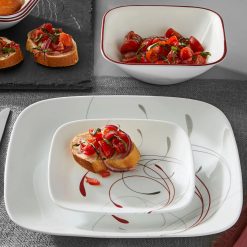 Alternative view of Corelle Durable Dinnerware Square Splendor 12-piece Dinnerware Set with Appetizer Plates, Service for 4