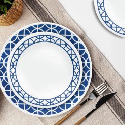 Alternative view of Corelle Durable Dinnerware Cobalt Circles 12-piece Mugless Dinnerware Set, Service of 4