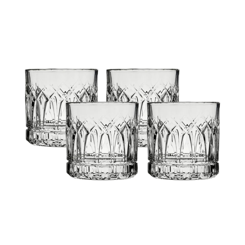 Corelle Durable Dinnerware Traze PST Rocks Glasses (4-Pieces), 12-ounce, Dishwasher Safe