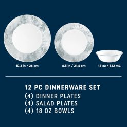 Alternative view of Corelle Durable Dinnerware Salt Wash 12-piece Dinnerware Set, Service for 4