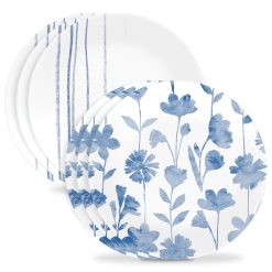 Corelle Durable Dinnerware Botanical Stripes 8.5 Salad Plates, 6 Pack