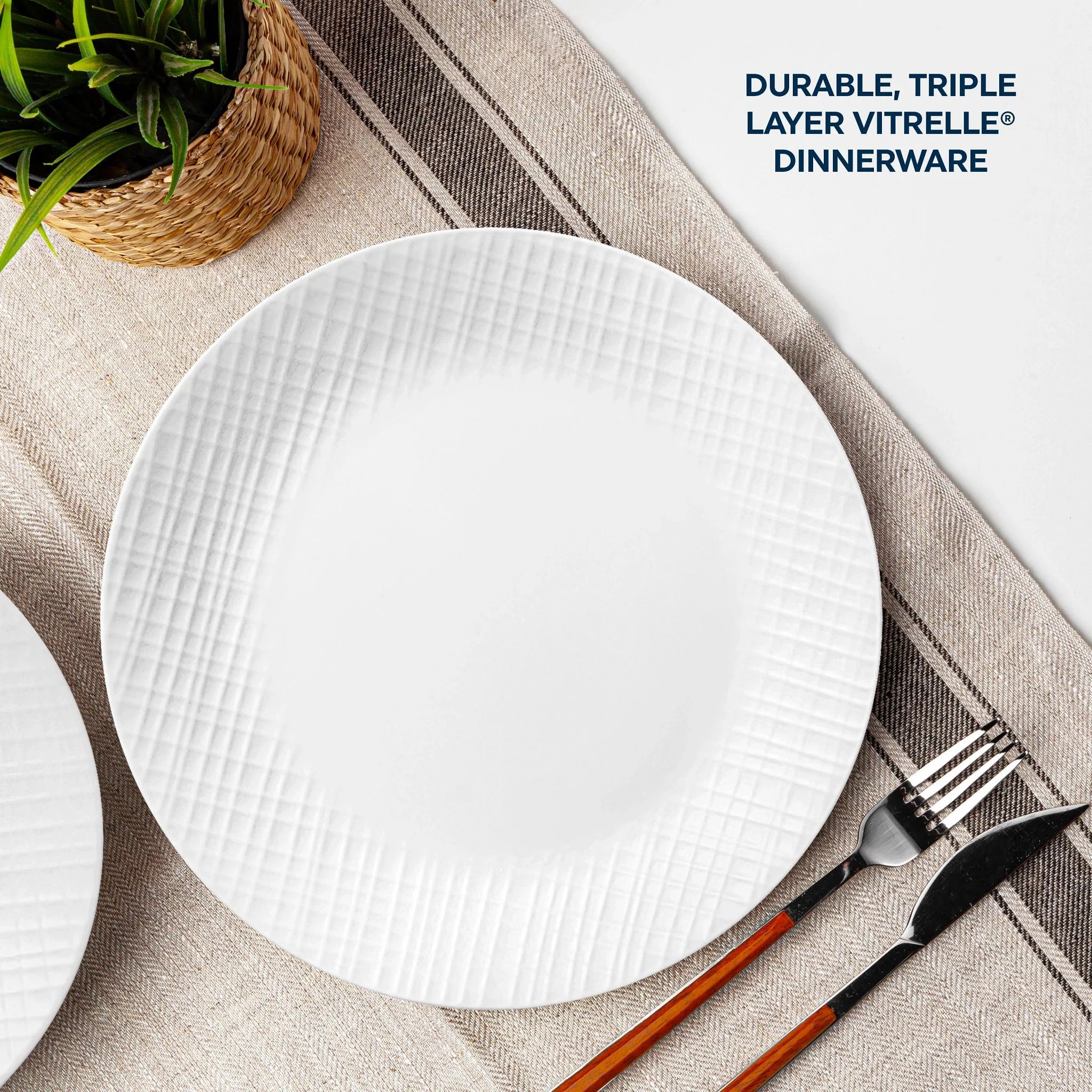 Corelle Durable Dinnerware Linen Weave 10.25 Dinner Plate - Image 4