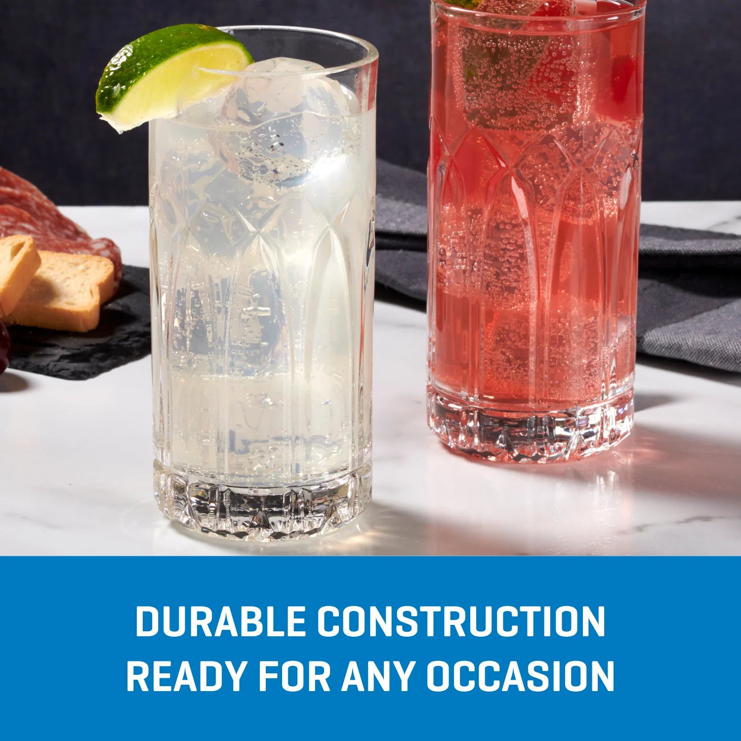 Corelle Durable Dinnerware ware Traze PST Highball Glasses (4-Pieces), 12-ounce, Dishwasher Safe - Image 4