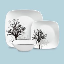 Corelle Durable Dinnerware Timber Shadows 12-piece Dinnerware Set, Service for 4