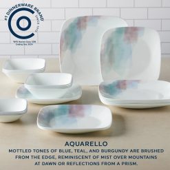 Alternative view of Corelle Durable Dinnerware Aquarello 16-piece Dinnerware Set, Service for 4
