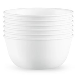 Corelle Durable Dinnerware Winter Frost White 28-ounce Large Soup Bowls, 6-pack