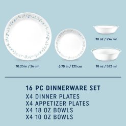 Alternative view of Corelle Durable Dinnerware Country Cottage 16-piece Mugless Dinnerware Set, Service for 4
