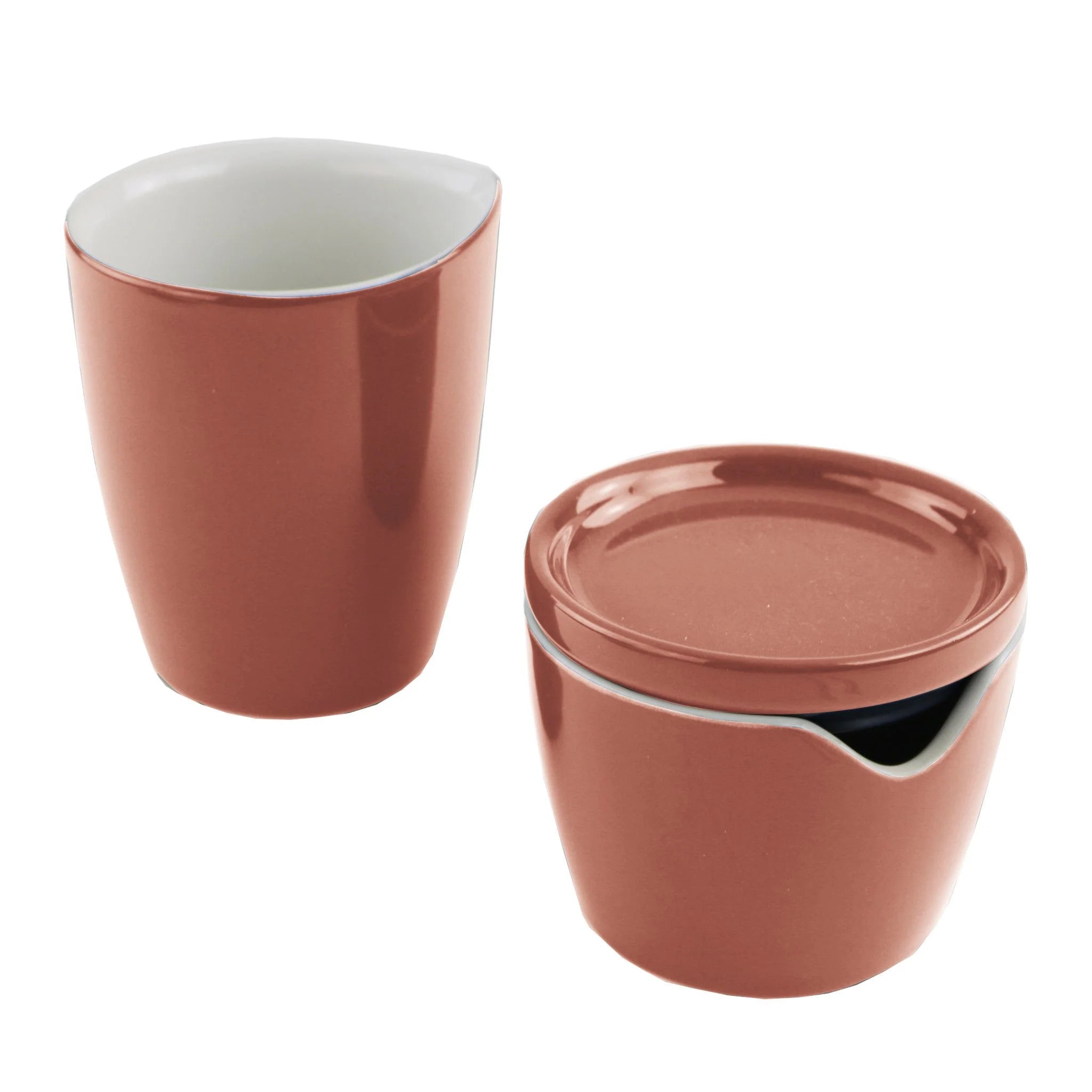 Corelle Durable Dinnerware Red Clay Cream and Sugar Set